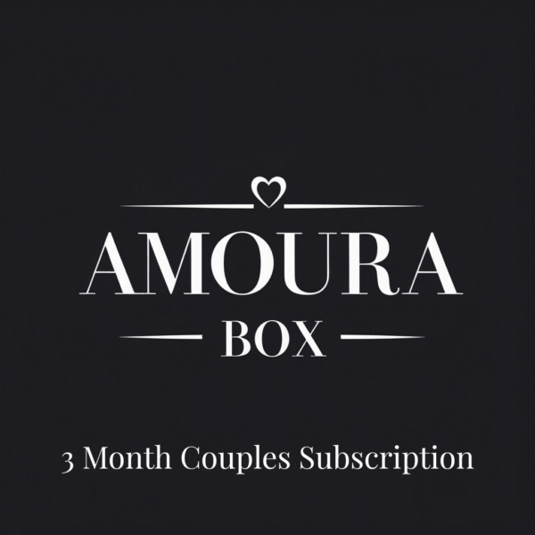 Amoura Box 3-month couples subscription featuring luxury intimacy products for partners, discreetly packaged.